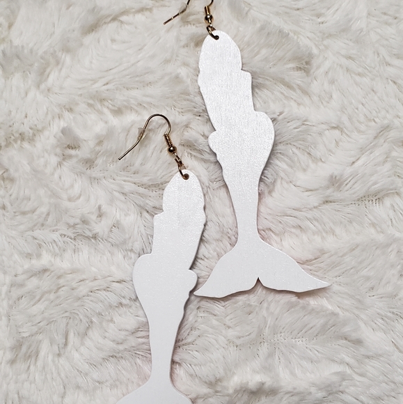 Handmade Mermaid 🧜🏼‍♀️ Earrings Colorful Gold - Picture 5 of 7